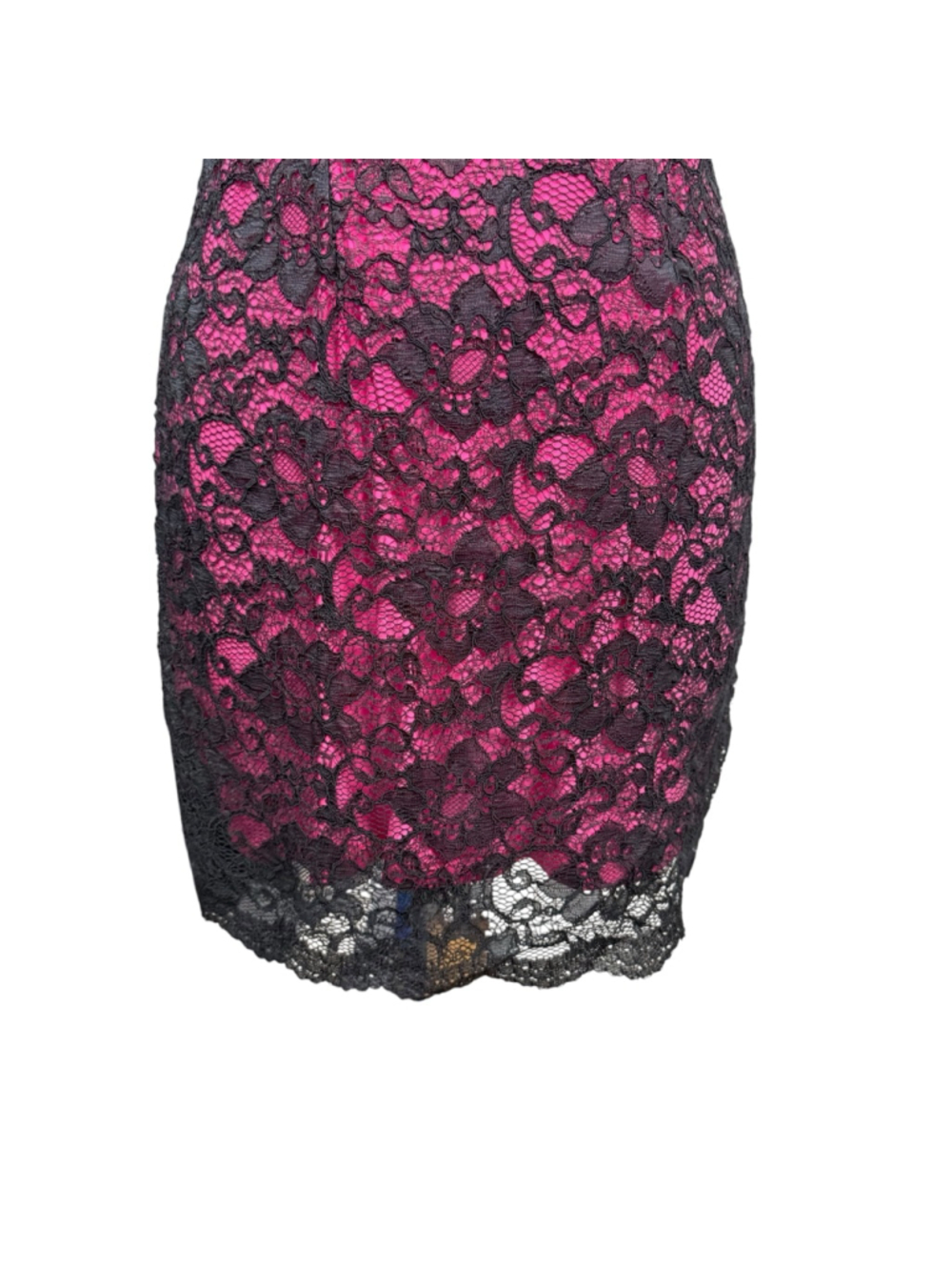 Women's Bebe Pink & Black Lace Short Sleeve Dress M - Picture 3 of 8